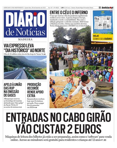 Edição do dia 28 Dezembro 2022 da pubicação Diário de Notícias