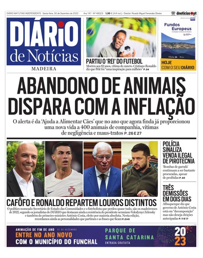 Edição do dia 30 Dezembro 2022 da pubicação Diário de Notícias