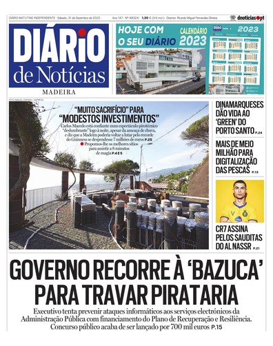 Edição do dia 31 Dezembro 2022 da pubicação Diário de Notícias