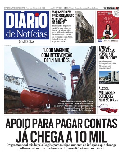 Edição do dia 3 Janeiro 2023 da pubicação Diário de Notícias