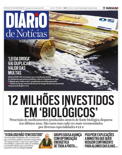 Edição do dia 8 Janeiro 2023 da pubicação Diário de Notícias