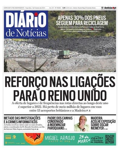 Edição do dia 7 Fevereiro 2023 da pubicação Diário de Notícias