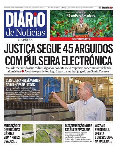 Edição do dia 8 Fevereiro 2023 da pubicação Diário de Notícias