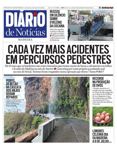 Edição do dia 9 Fevereiro 2023 da pubicação Diário de Notícias