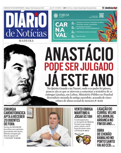 Edição do dia 18 Fevereiro 2023 da pubicação Diário de Notícias