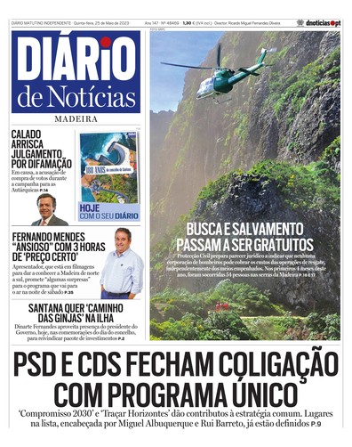 Edição do dia 25 Maio 2023 da pubicação Diário de Notícias