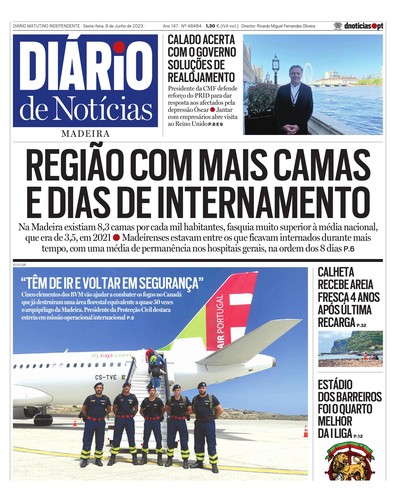 Edição do dia 9 Junho 2023 da pubicação Diário de Notícias