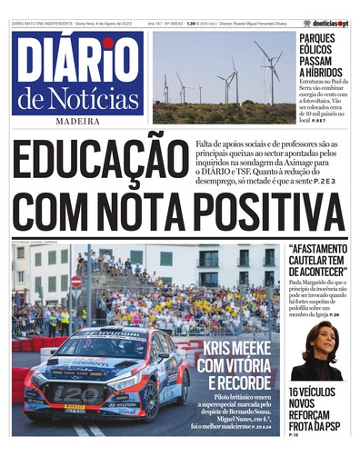 Edição do dia 4 Agosto 2023 da pubicação Diário de Notícias