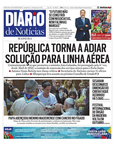 Edição do dia 11 Agosto 2023 da pubicação Diário de Notícias