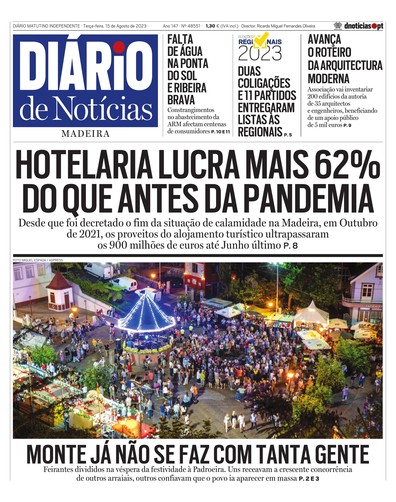 Edição do dia 15 Agosto 2023 da pubicação Diário de Notícias