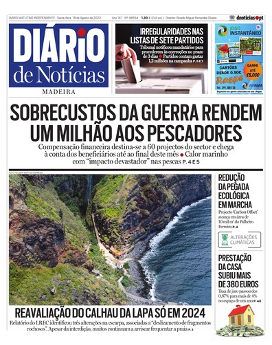 Edição do dia 18 Agosto 2023 da pubicação Diário de Notícias