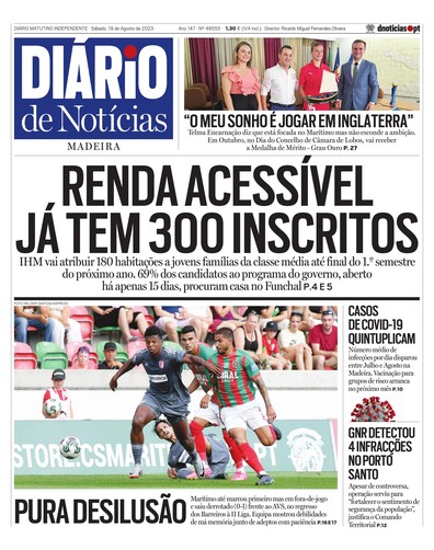 Edição do dia 19 Agosto 2023 da pubicação Diário de Notícias