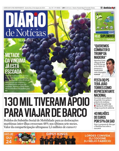 Edição do dia 24 Agosto 2023 da pubicação Diário de Notícias