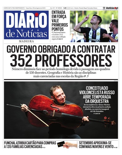 Edição do dia 29 Agosto 2023 da pubicação Diário de Notícias