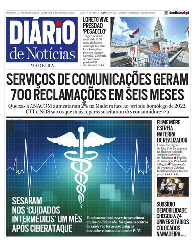 Edição do dia 6 Setembro 2023 da pubicação Diário de Notícias