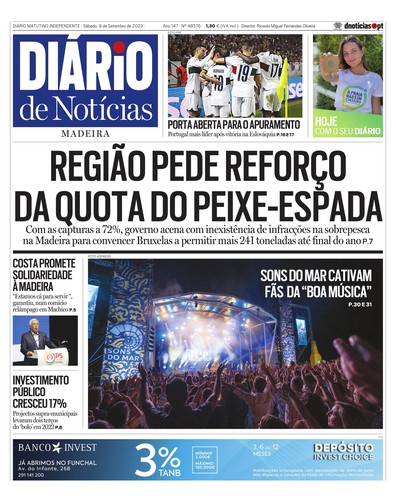 Edição do dia 9 Setembro 2023 da pubicação Diário de Notícias