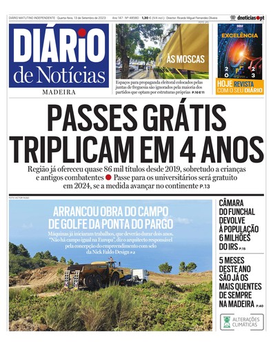 Edição do dia 13 Setembro 2023 da pubicação Diário de Notícias