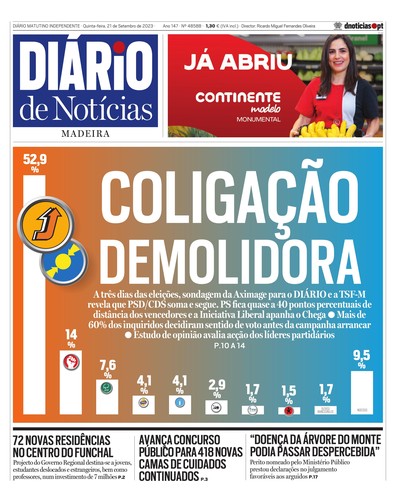 Edição do dia 21 Setembro 2023 da pubicação Diário de Notícias
