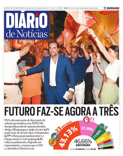 Edição do dia 25 Setembro 2023 da pubicação Diário de Notícias