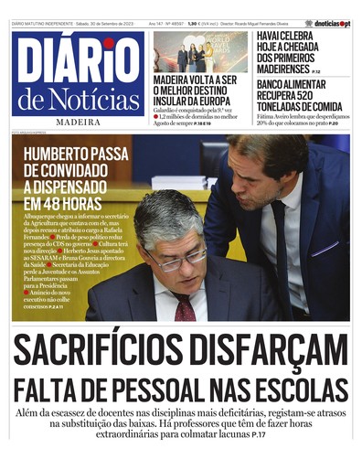 Edição do dia 30 Setembro 2023 da pubicação Diário de Notícias