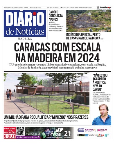 Edição do dia 7 Outubro 2023 da pubicação Diário de Notícias