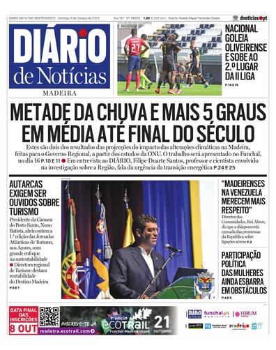 Edição do dia 8 Outubro 2023 da pubicação Diário de Notícias