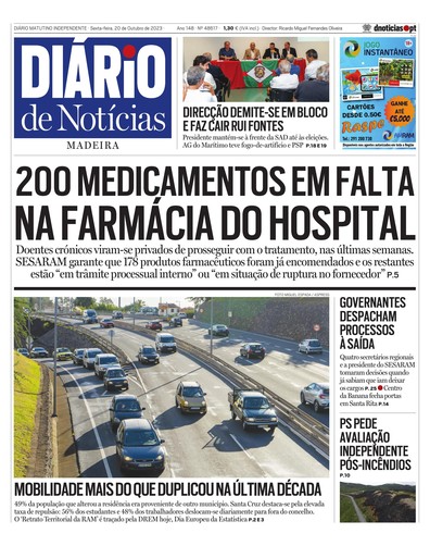 Edição do dia 20 Outubro 2023 da pubicação Diário de Notícias