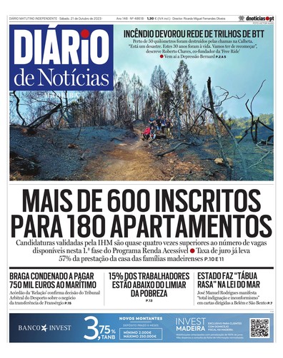 Edição do dia 21 Outubro 2023 da pubicação Diário de Notícias