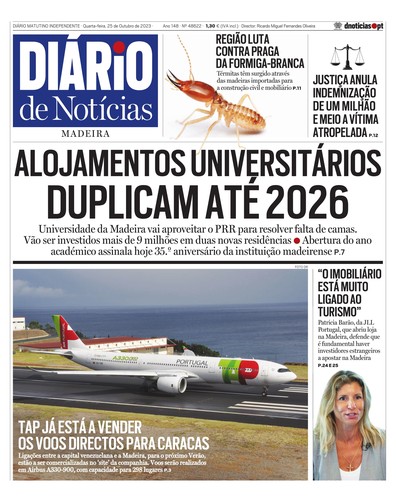 Edição do dia 25 Outubro 2023 da pubicação Diário de Notícias