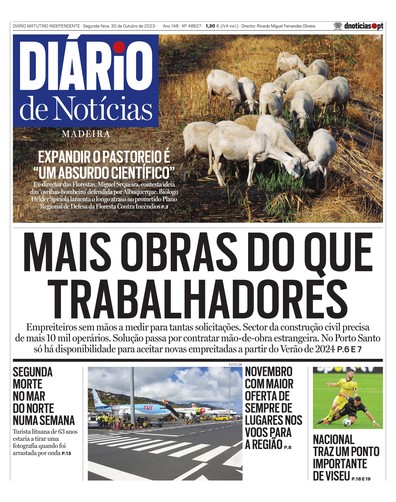 Edição do dia 30 Outubro 2023 da pubicação Diário de Notícias