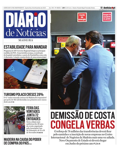 Edição do dia 8 Novembro 2023 da pubicação Diário de Notícias