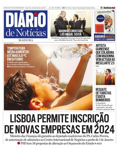 Edição do dia 14 Novembro 2023 da pubicação Diário de Notícias