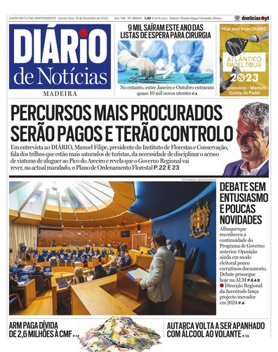 Edição do dia 16 Novembro 2023 da pubicação Diário de Notícias
