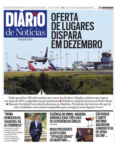 Edição do dia 23 Novembro 2023 da pubicação Diário de Notícias