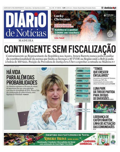 Edição do dia 1 Dezembro 2023 da pubicação Diário de Notícias