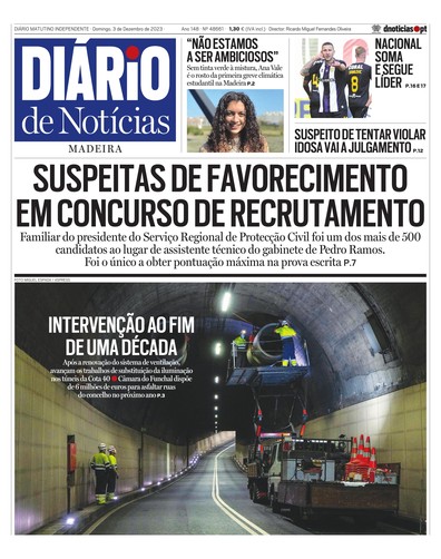 Edição do dia 3 Dezembro 2023 da pubicação Diário de Notícias