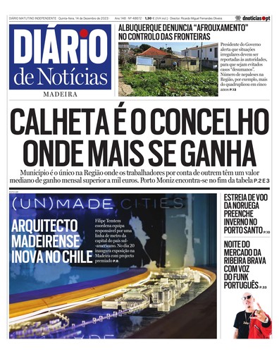 Edição do dia 14 Dezembro 2023 da pubicação Diário de Notícias
