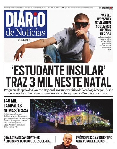 Edição do dia 15 Dezembro 2023 da pubicação Diário de Notícias