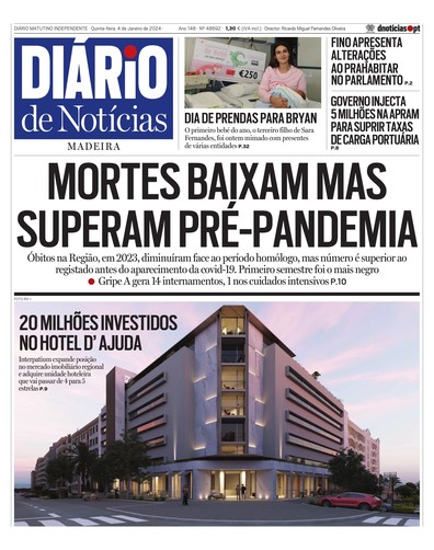 Edição do dia 4 Janeiro 2024 da pubicação Diário de Notícias