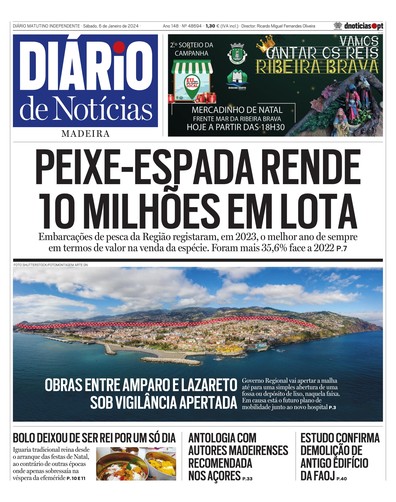 Edição do dia 6 Janeiro 2024 da pubicação Diário de Notícias