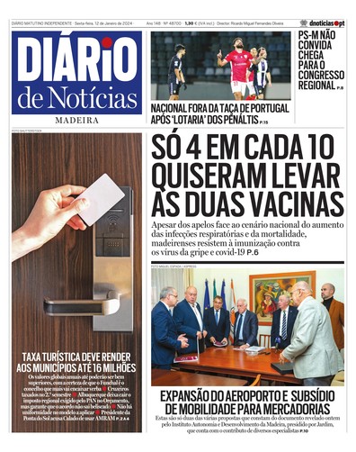 Edição do dia 12 Janeiro 2024 da pubicação Diário de Notícias