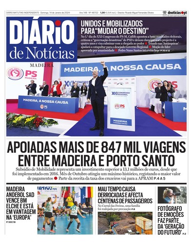 Edição do dia 14 Janeiro 2024 da pubicação Diário de Notícias
