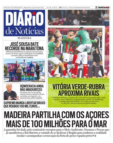 Edição do dia 22 Janeiro 2024 da pubicação Diário de Notícias