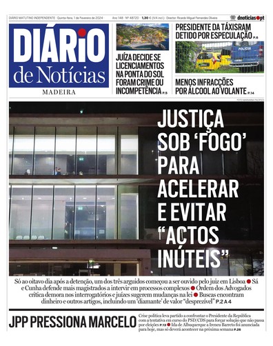 Edição do dia 1 Fevereiro 2024 da pubicação Diário de Notícias