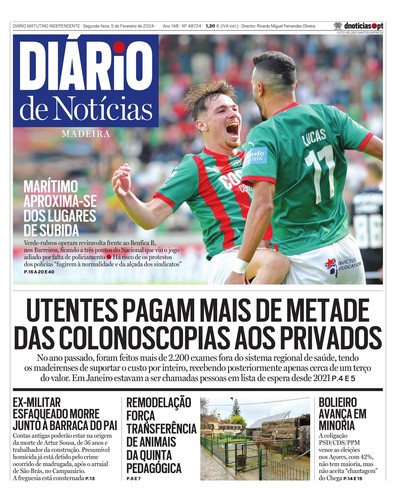 Edição do dia 5 Fevereiro 2024 da pubicação Diário de Notícias