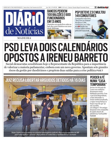 Edição do dia 9 Fevereiro 2024 da pubicação Diário de Notícias