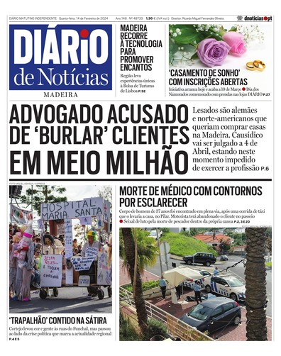 Edição do dia 14 Fevereiro 2024 da pubicação Diário de Notícias
