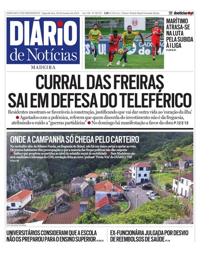 Edição do dia 26 Fevereiro 2024 da pubicação Diário de Notícias