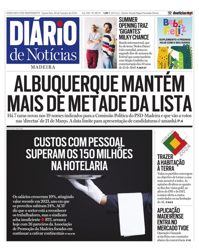 Edição do dia 28 Fevereiro 2024 da pubicação Diário de Notícias