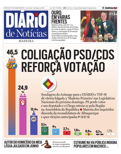 Edição do dia 7 Março 2024 da pubicação Diário de Notícias